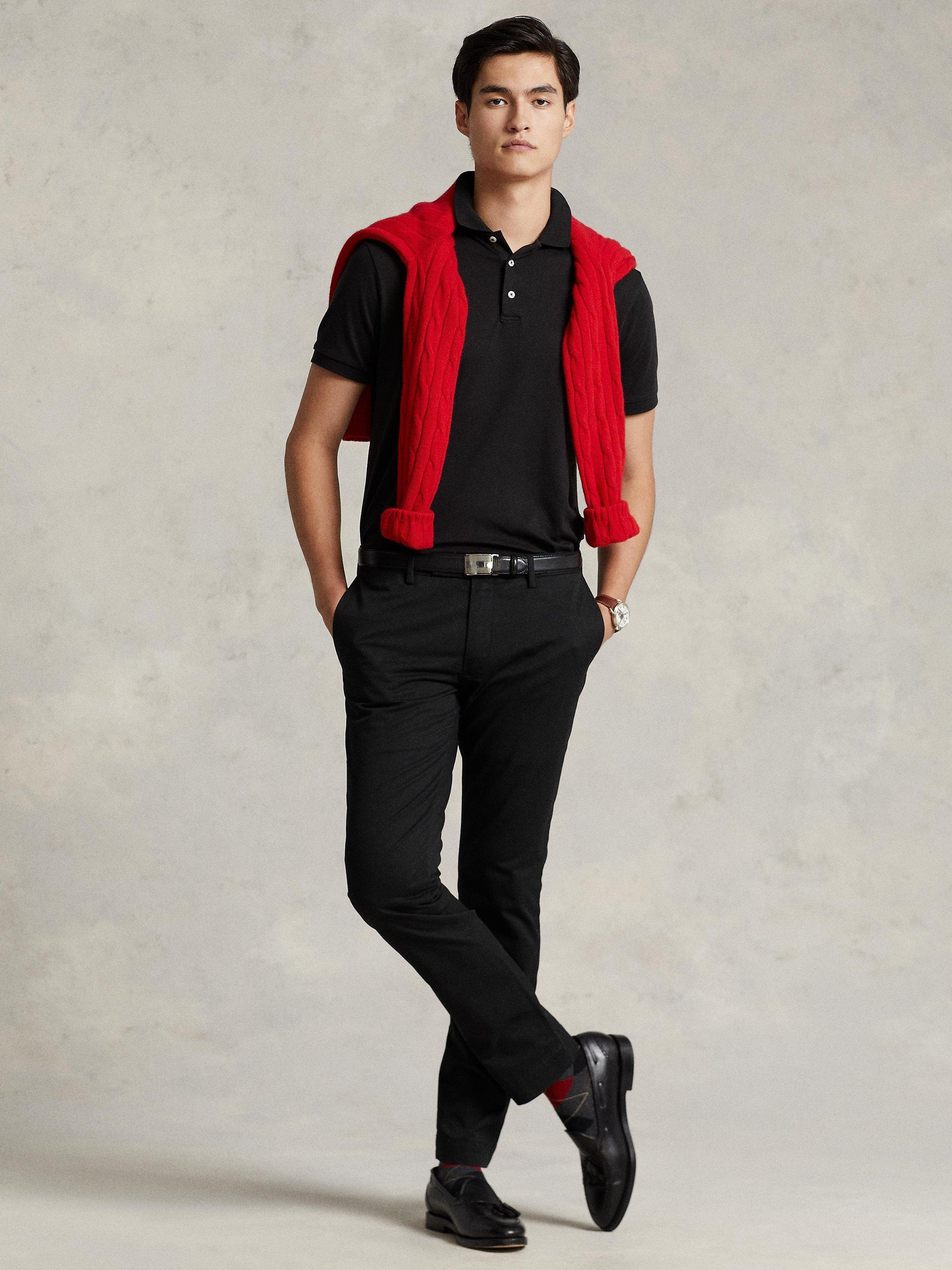 Product image 3 of 6, which shows Polo Ralph Lauren Short Sleeve Polo Shirt, Polo Black, S
