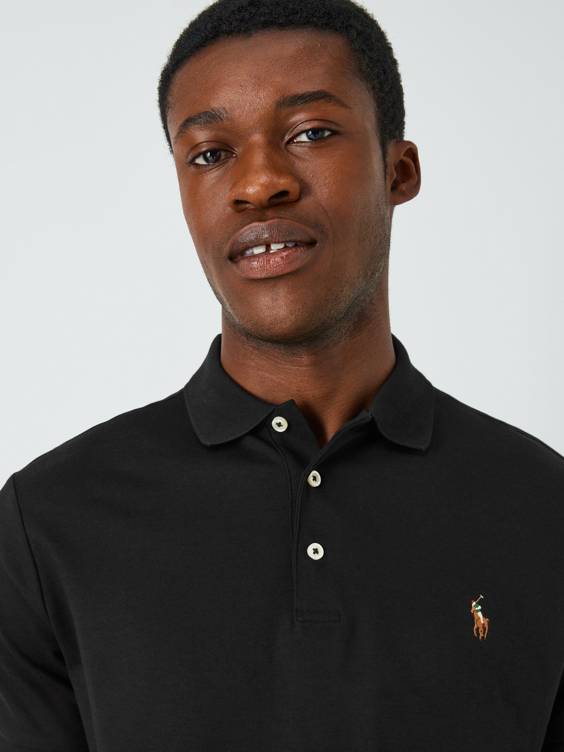 Product image 5 of 6, which shows Polo Ralph Lauren Short Sleeve Polo Shirt, Polo Black, S