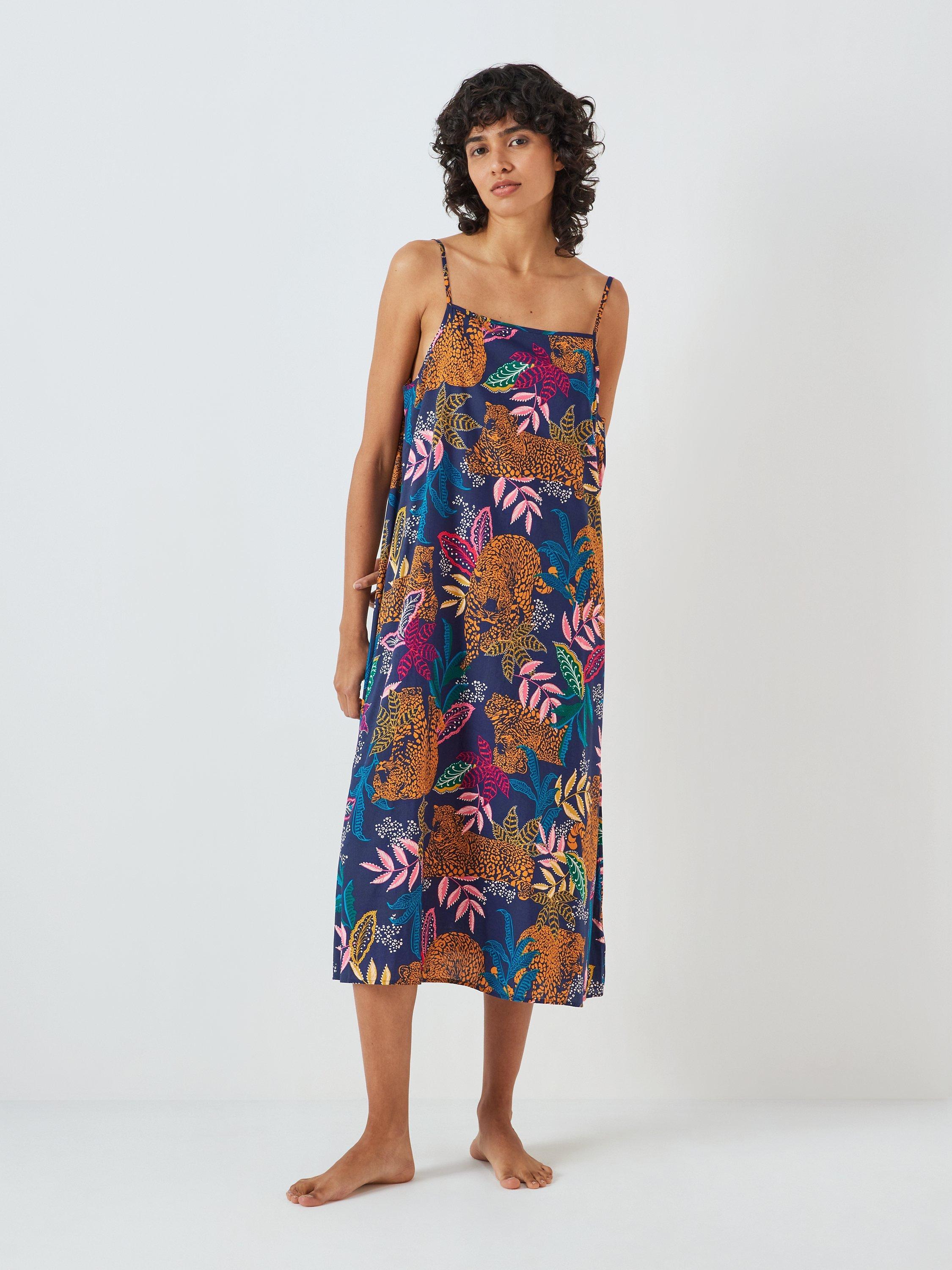 AND/OR Midnight Leopard Chemise, Green/Multi