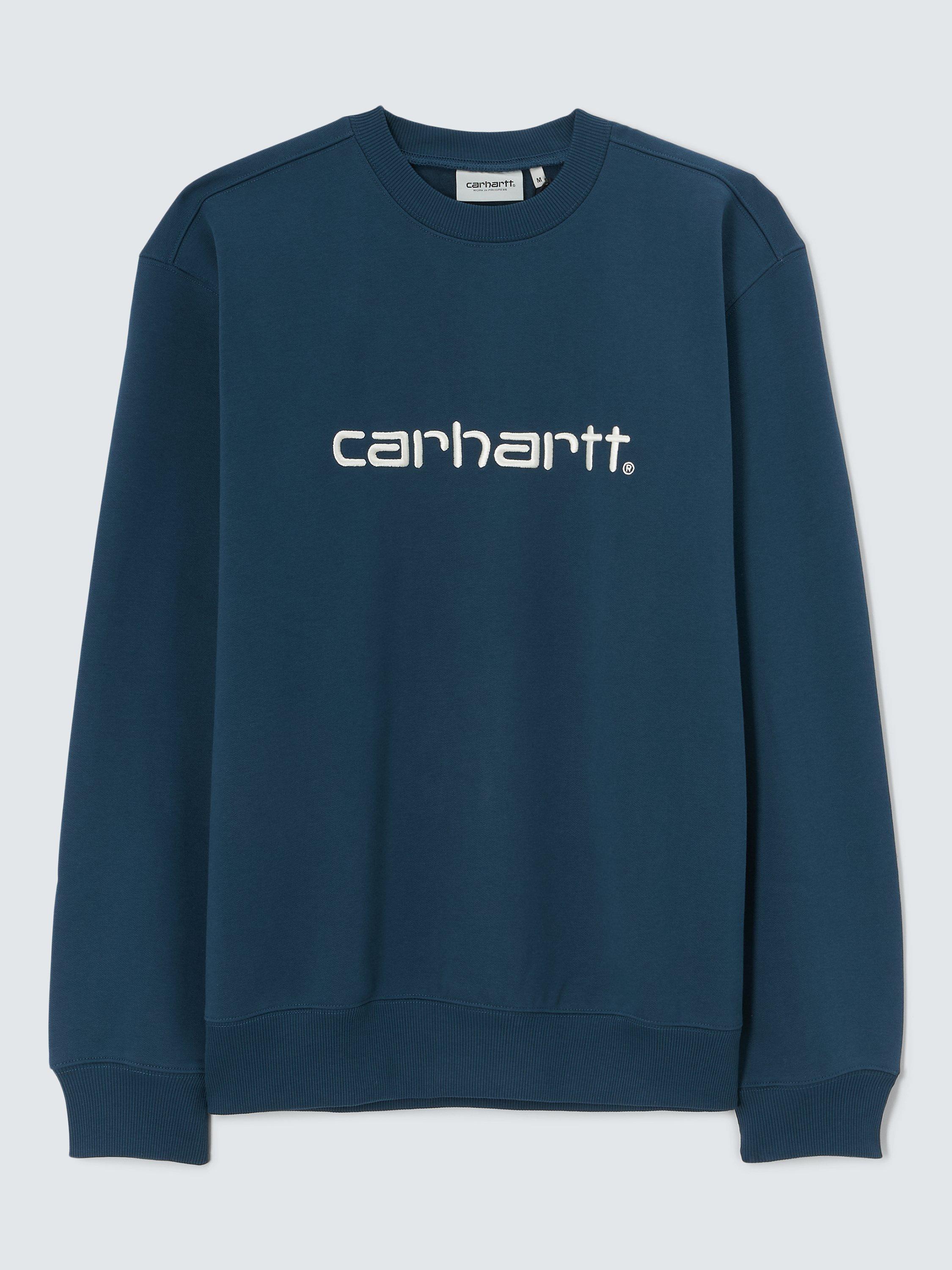 Carhartt WIP Logo Long Sleeve Sweatshirt, Squid/Salt