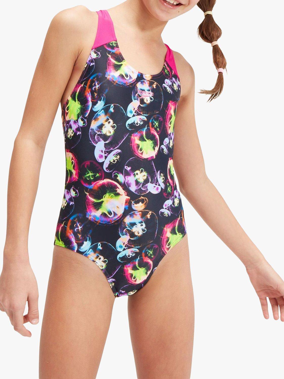 Speedo Kids' All-Over Splashback Swimsuit, Black