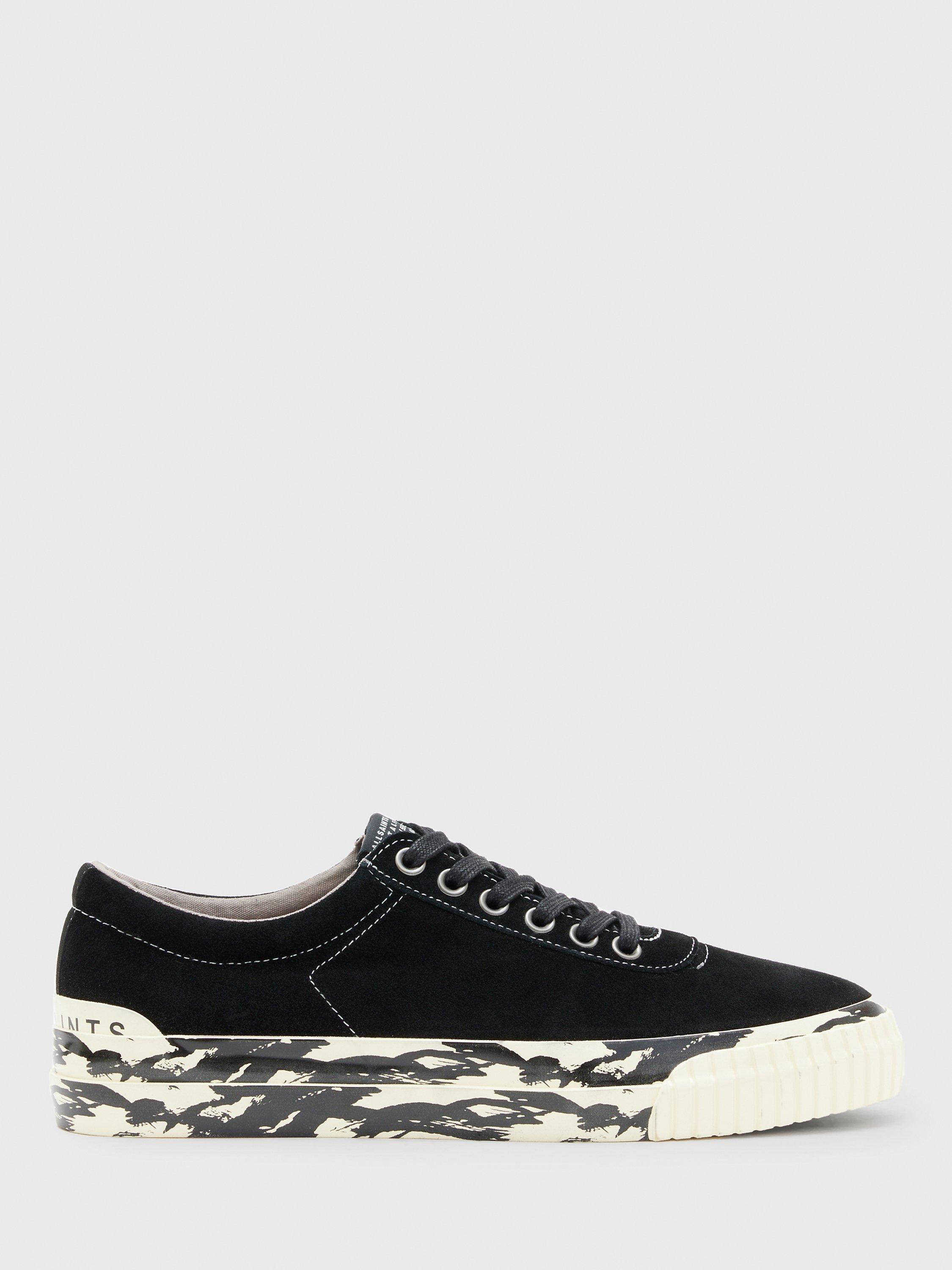 AllSaints Knox Low Top Suede Casual Shoes, Black