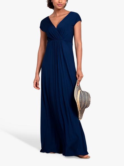 Alie Street Sophia Plain Maxi Dress, Navy Blue, Navy Blue