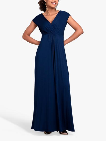 Alie Street Sophia Plain Maxi Dress, Navy Blue - view 2, Navy Blue