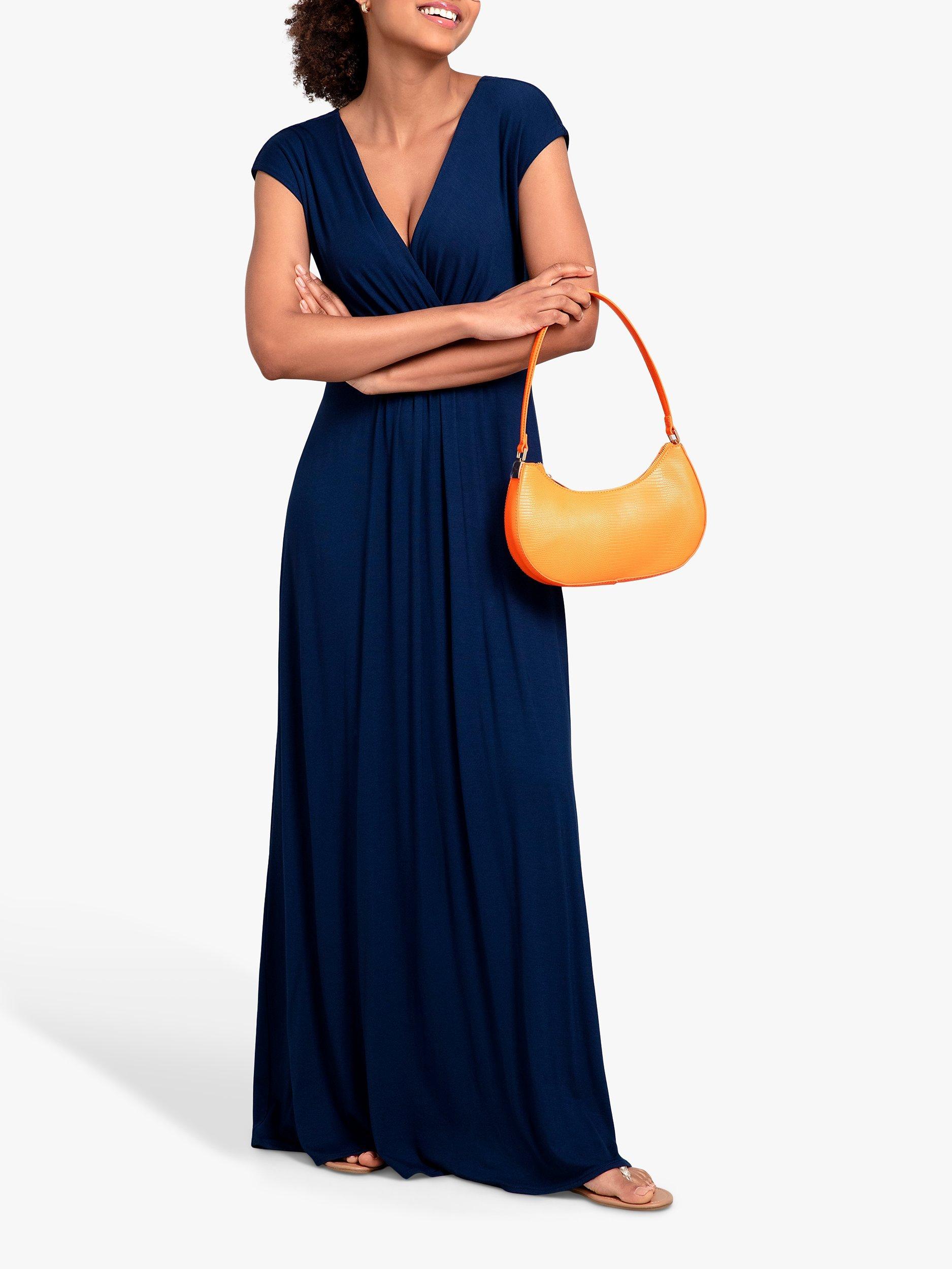 Alie Street Sophia Plain Maxi Dress Navy Blue