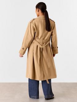 Whistles Petite Riley Double Breasted Trench Coat, Beige - view 2, Beige