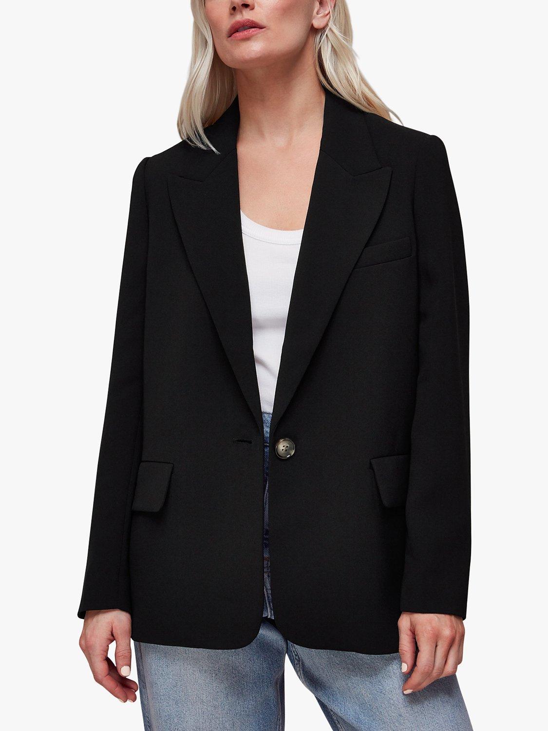 Whistles Petite Crepe Boyfriend Blazer Black