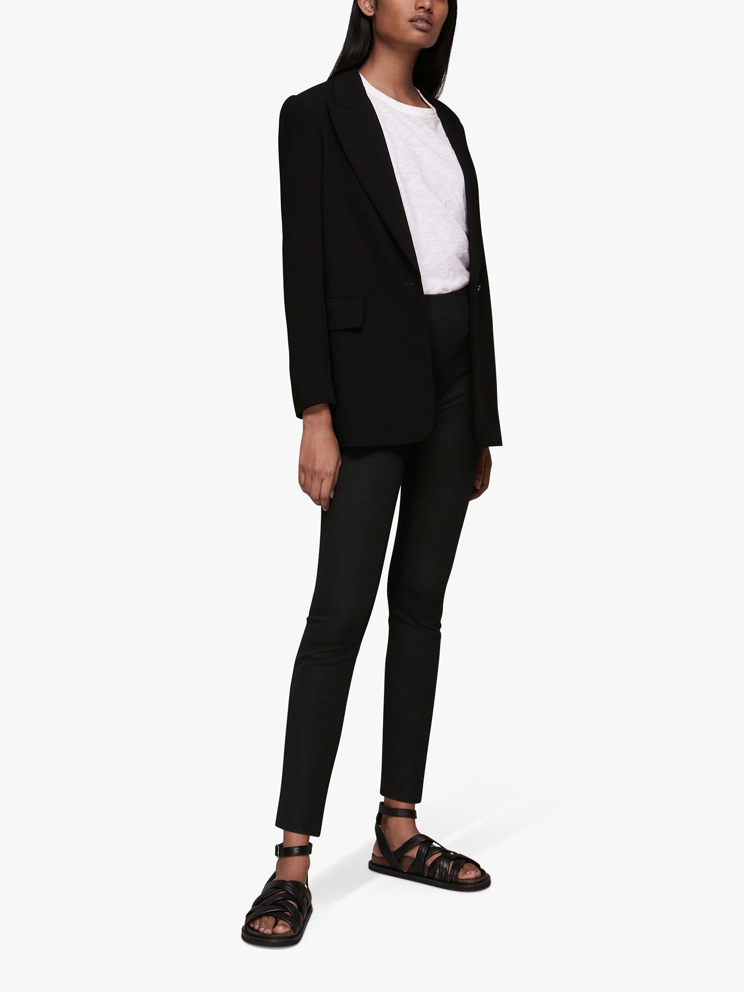 Product image 4 of 6, which shows Whistles Petite Super Stretch Trousers, Black, 6