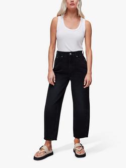 Whistles Petite Authentic Barrel Leg Jeans, Black