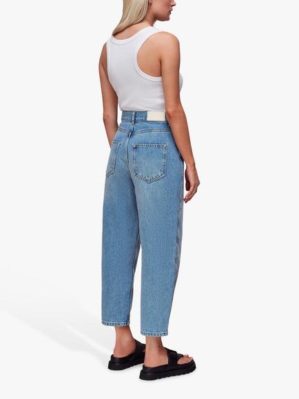 Whistles Petite Authentic Barrel Leg Jeans - view 2, Light Wash