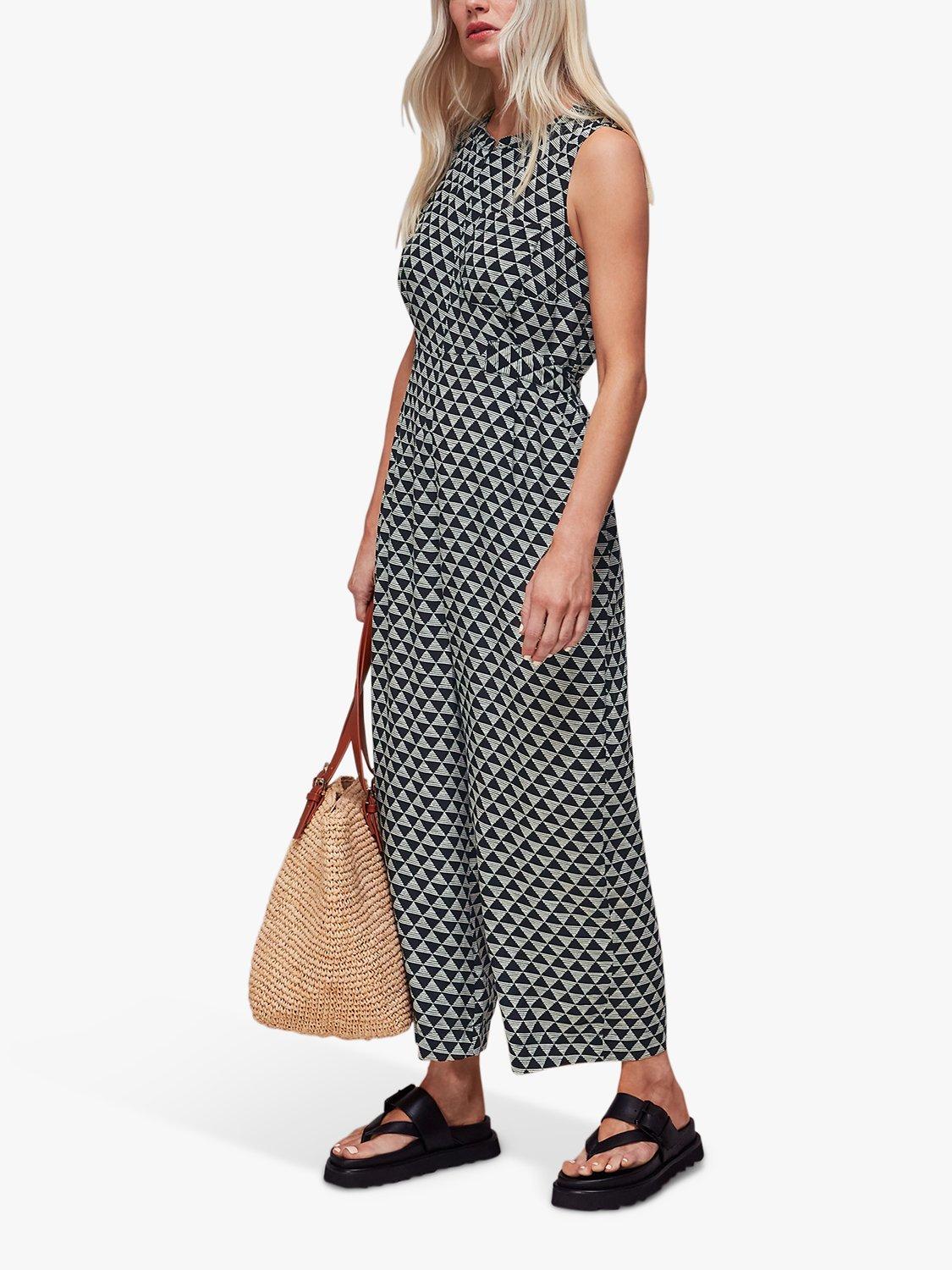 Whistles Petite Checkerboard Jumpsuit, Black/Multi