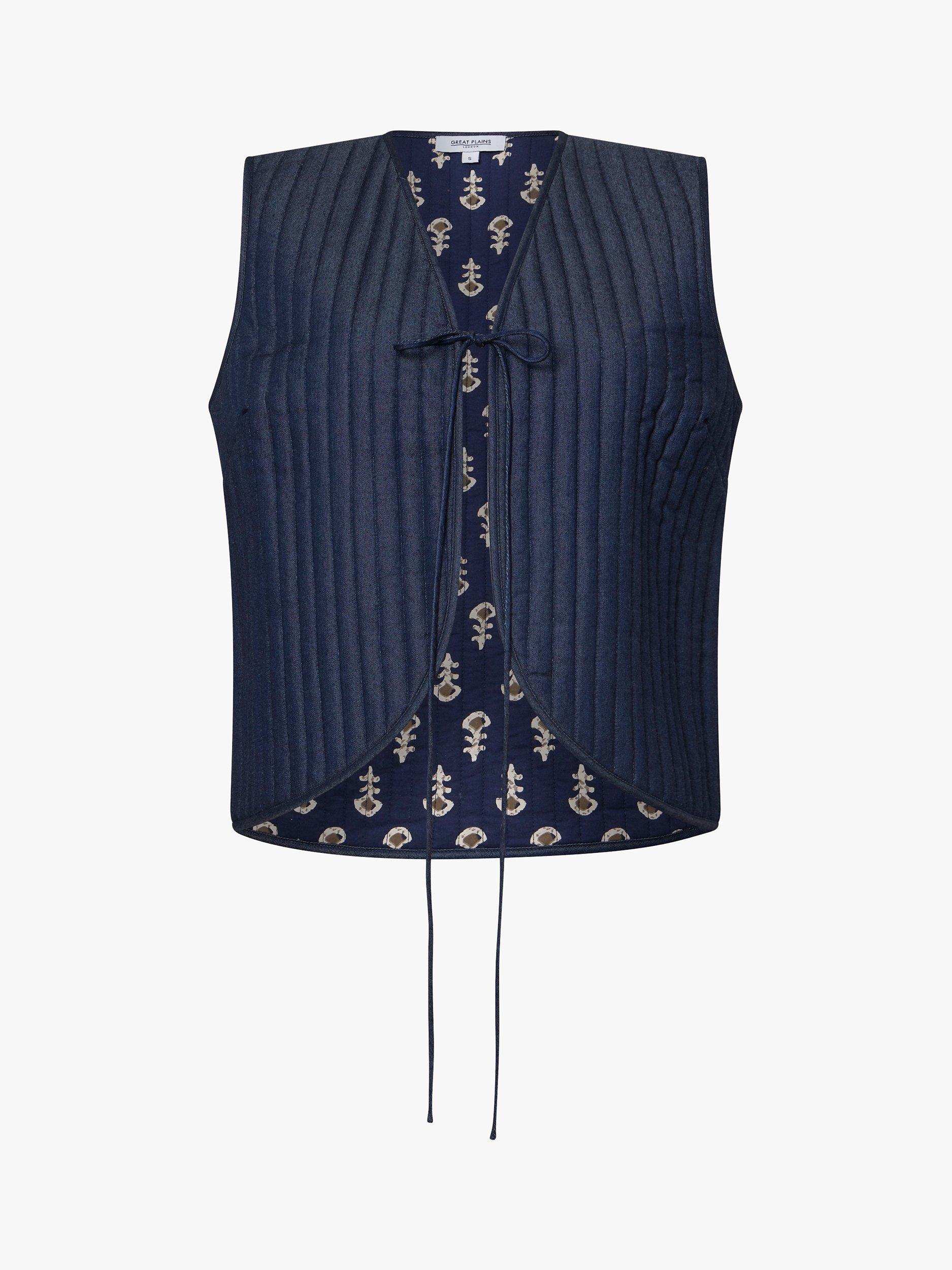 Product image 3 of 4, which shows Great Plains High Summer Reversible Gilet, Indigo, S