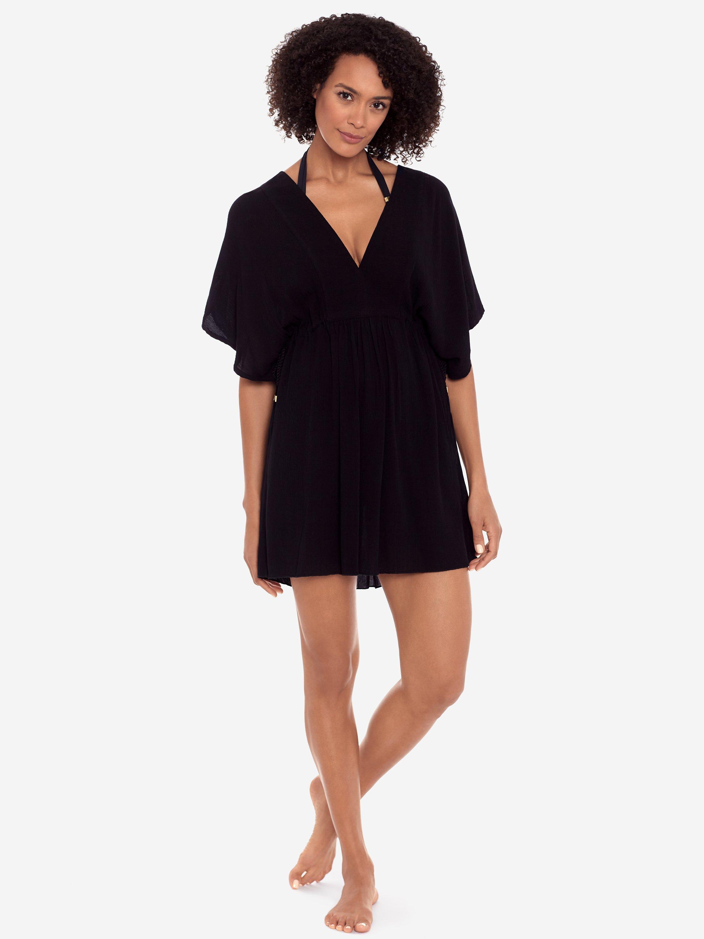 Lauren Ralph Lauren Tie Side V-Neck Crinkle Cover Up