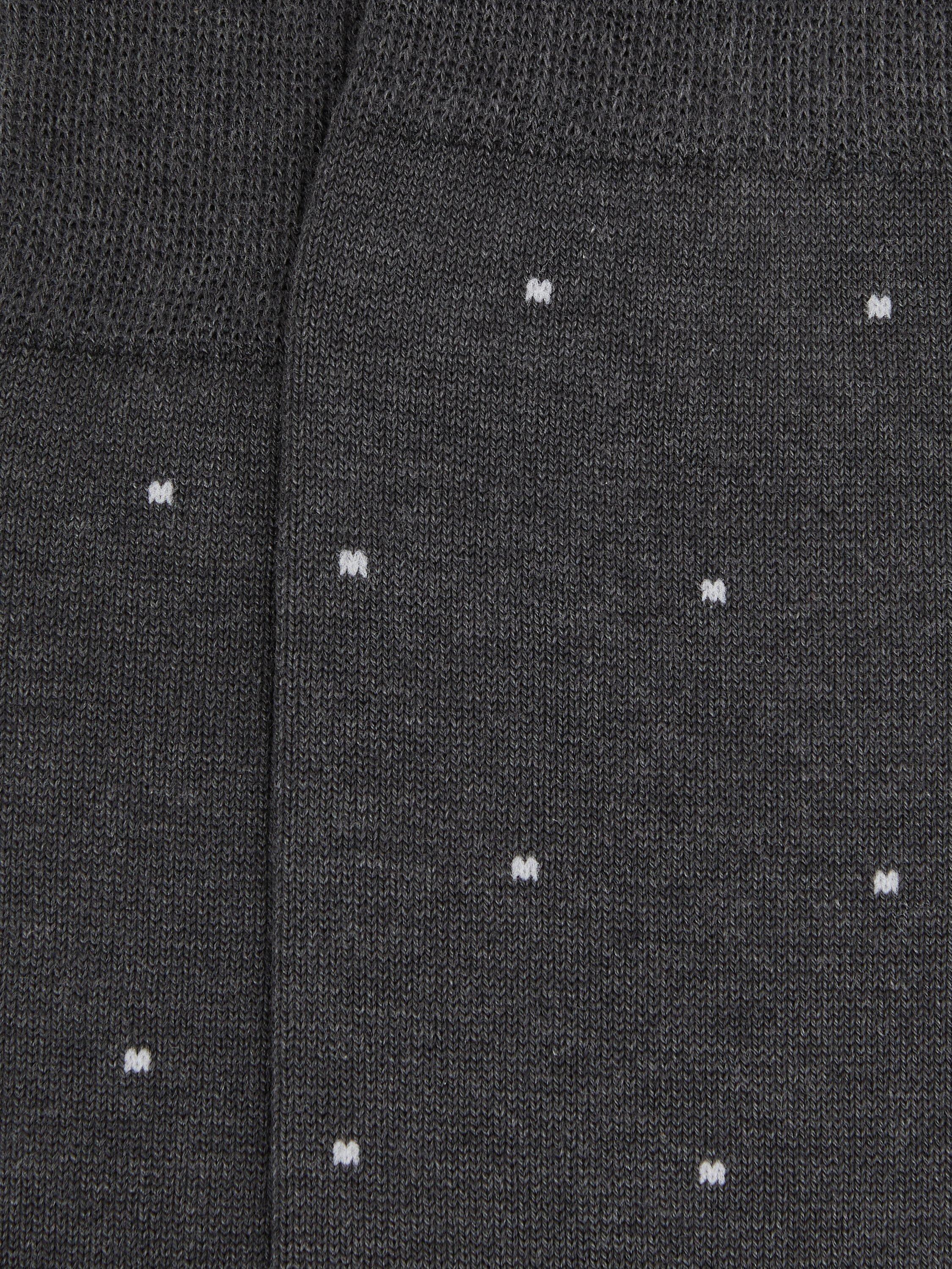 Product image 3 of 3, which shows Reiss Mario Polka Dot Print Cotton Blend Socks, Charcoal, 6-8