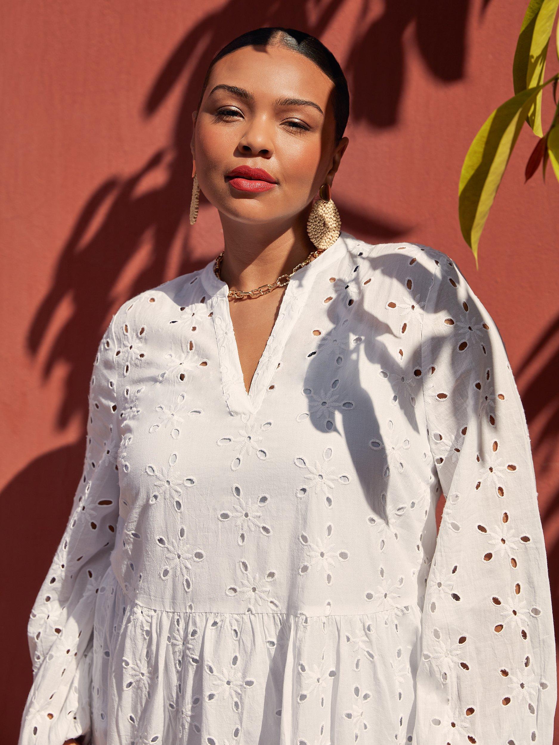 Live Unlimited Curve Cotton Broiderie Midi Dress