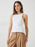HUSH Ribbed Scoop Neck Vest, White