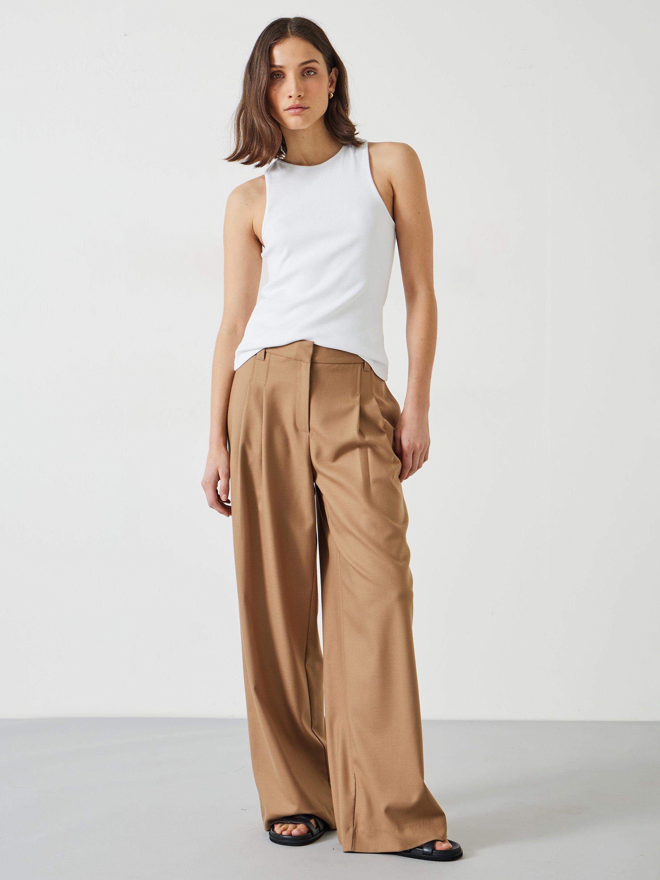 Product image 2 of 5, which shows HUSH Ribbed Scoop Neck Vest, White, XXS