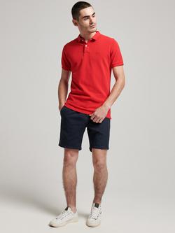 Superdry Pique Polo Shirt - view 2, Rouge Red