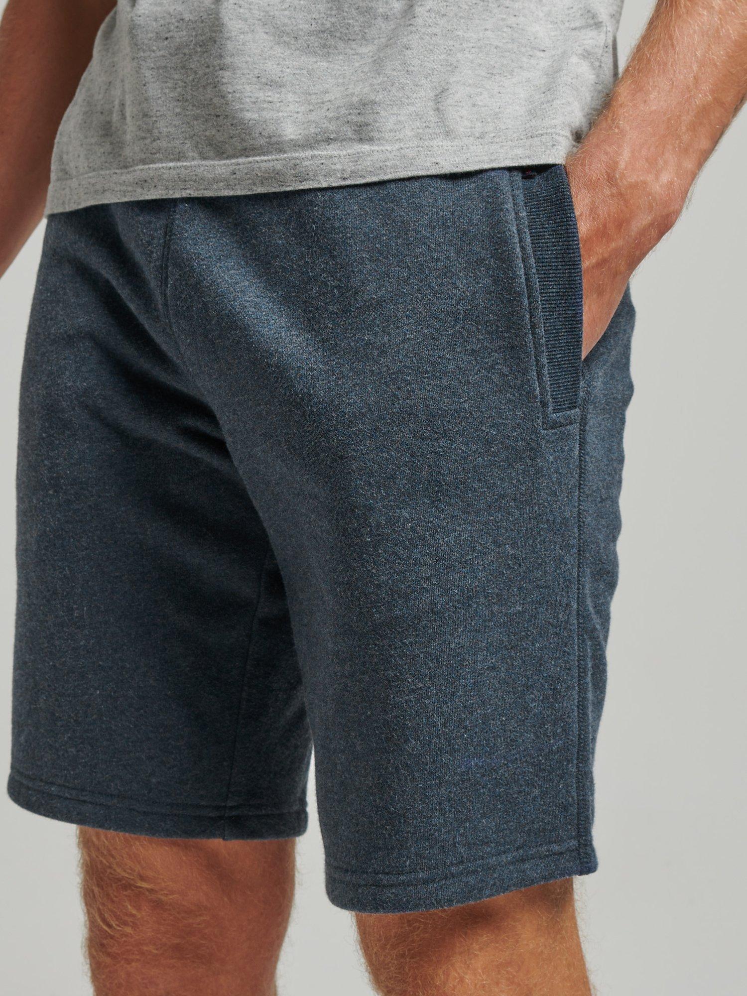 Product image 1 of 5, which shows Superdry Vintage Logo Embroidered Jersey Shorts, Vintage Navy Marl, S
