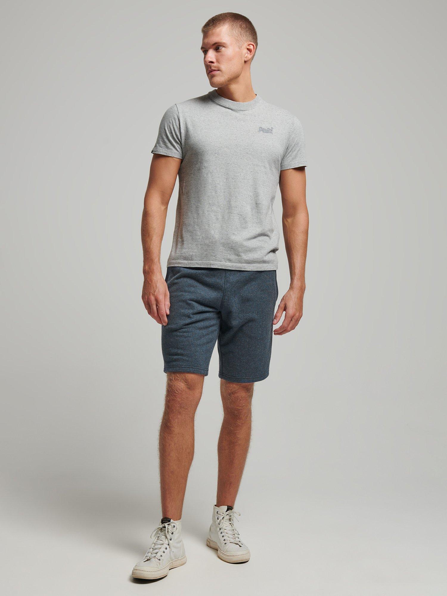 Product image 2 of 5, which shows Superdry Vintage Logo Embroidered Jersey Shorts, Vintage Navy Marl, S