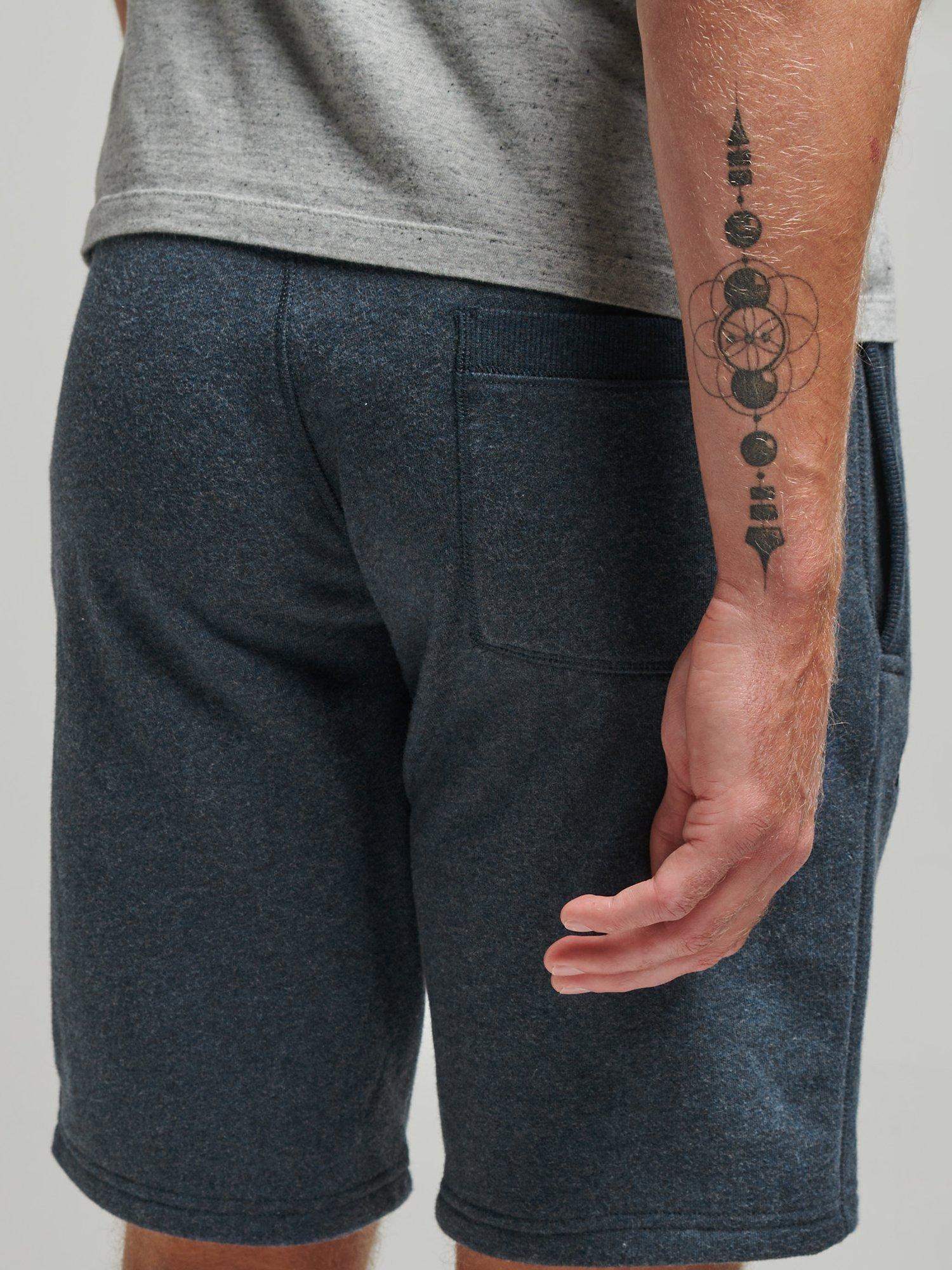 Product image 3 of 5, which shows Superdry Vintage Logo Embroidered Jersey Shorts, Vintage Navy Marl, S