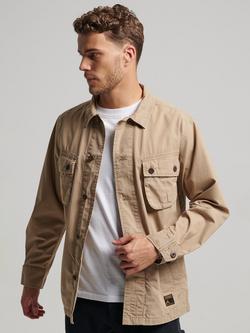 Superdry Vintage Combat Overshirt, Canyon Sand Brown