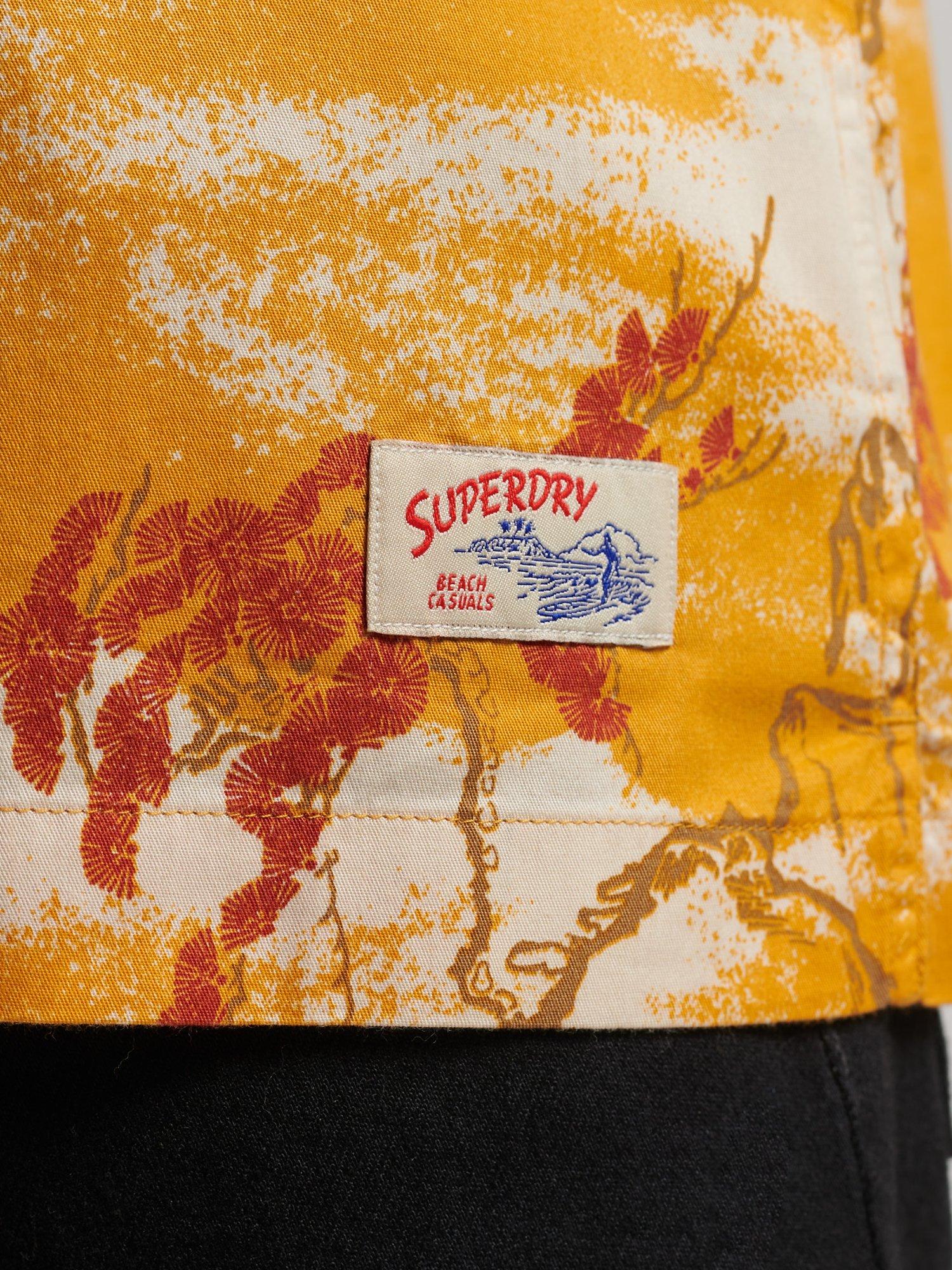 Product image 3 of 5, which shows Superdry Short Sleeve Hawaiian Shirt, Yellow Clouds, S