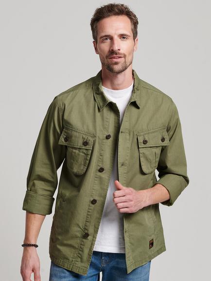 Superdry Vintage Combat Overshirt, Olive Khaki