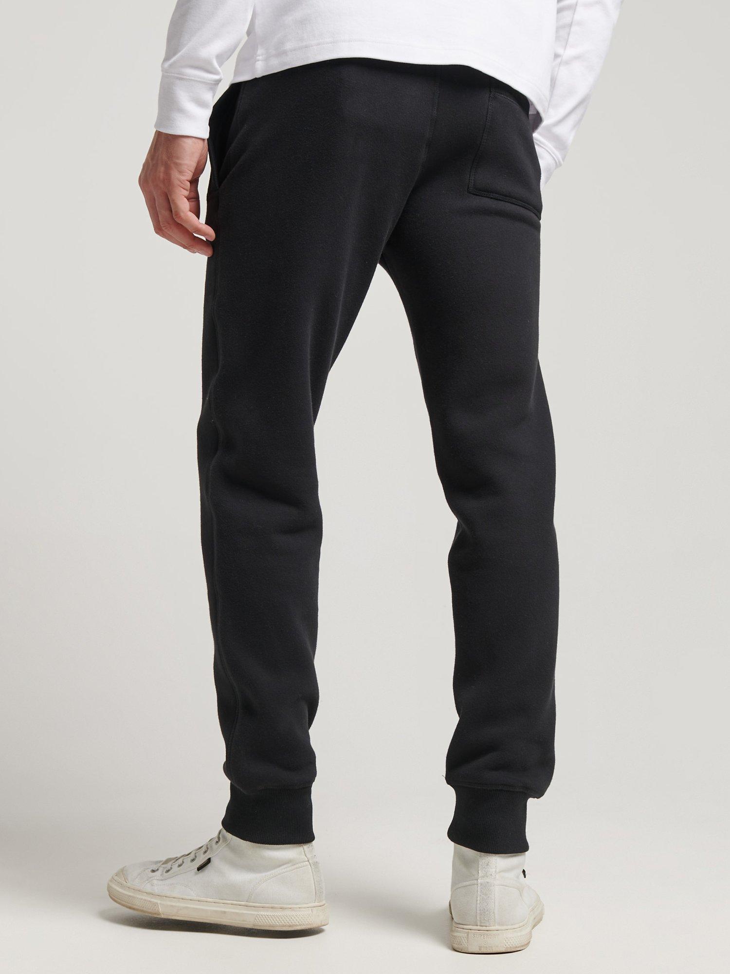 Product image 3 of 5, which shows Superdry Vintage Logo Embroidered Cuffed Joggers, Black, S
