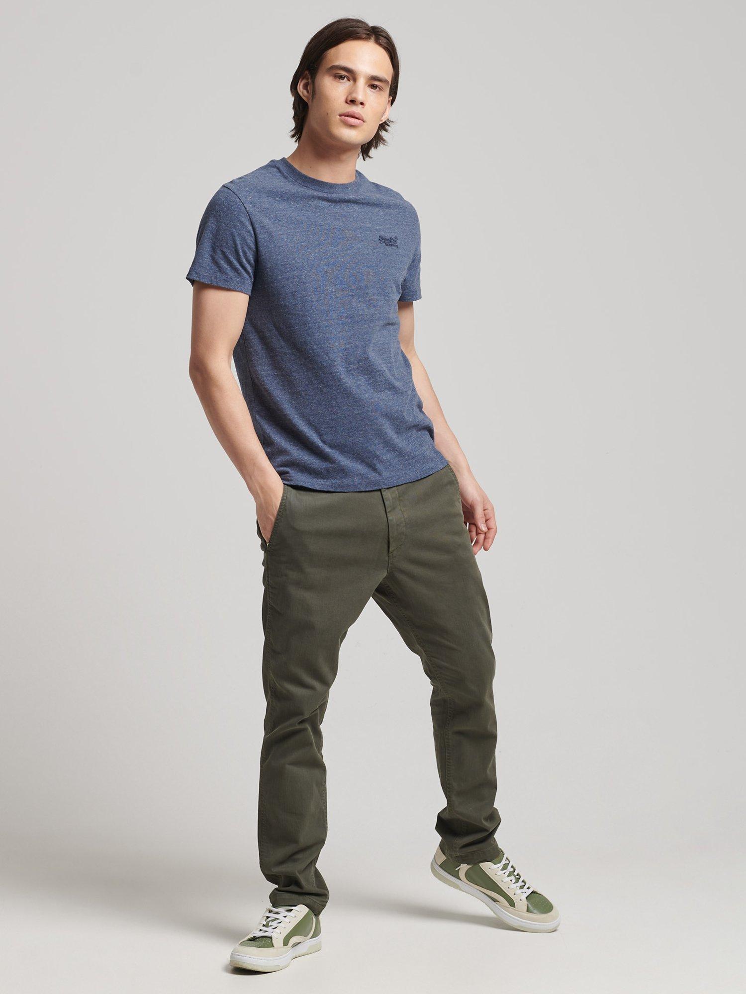Product image 2 of 6, which shows Superdry Non-Printed Organic Cotton T-Shirt, Navy Marl, S