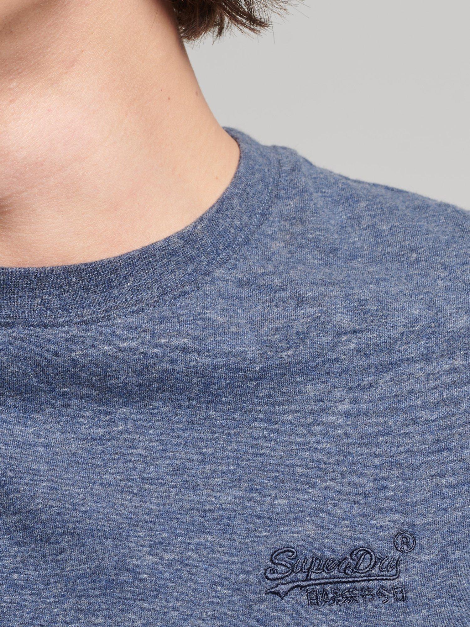 Product image 5 of 6, which shows Superdry Non-Printed Organic Cotton T-Shirt, Navy Marl, S