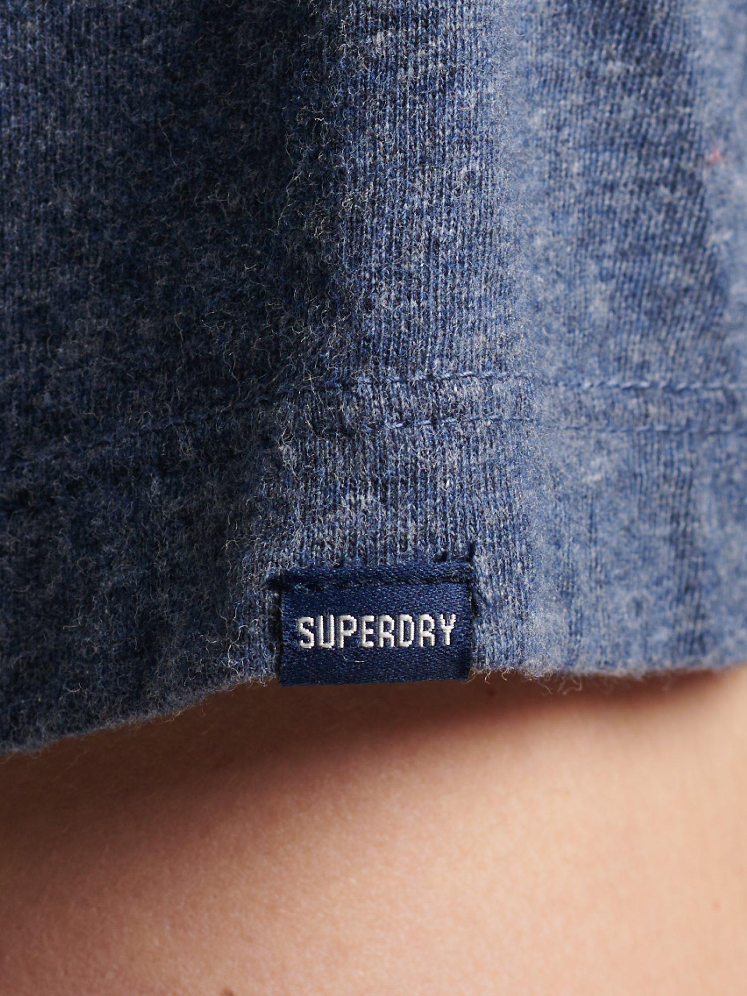 Product image 6 of 6, which shows Superdry Non-Printed Organic Cotton T-Shirt, Navy Marl, S