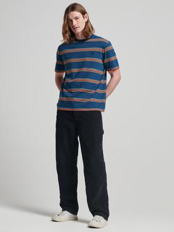 Superdry Organic Cotton Vintage Textured Stripe T-Shirt - view 2, Blue Bottle Stripe