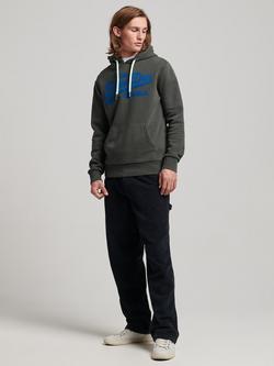 Superdry Vintage Logo Neon Hoodie - view 2, Carbon Grey