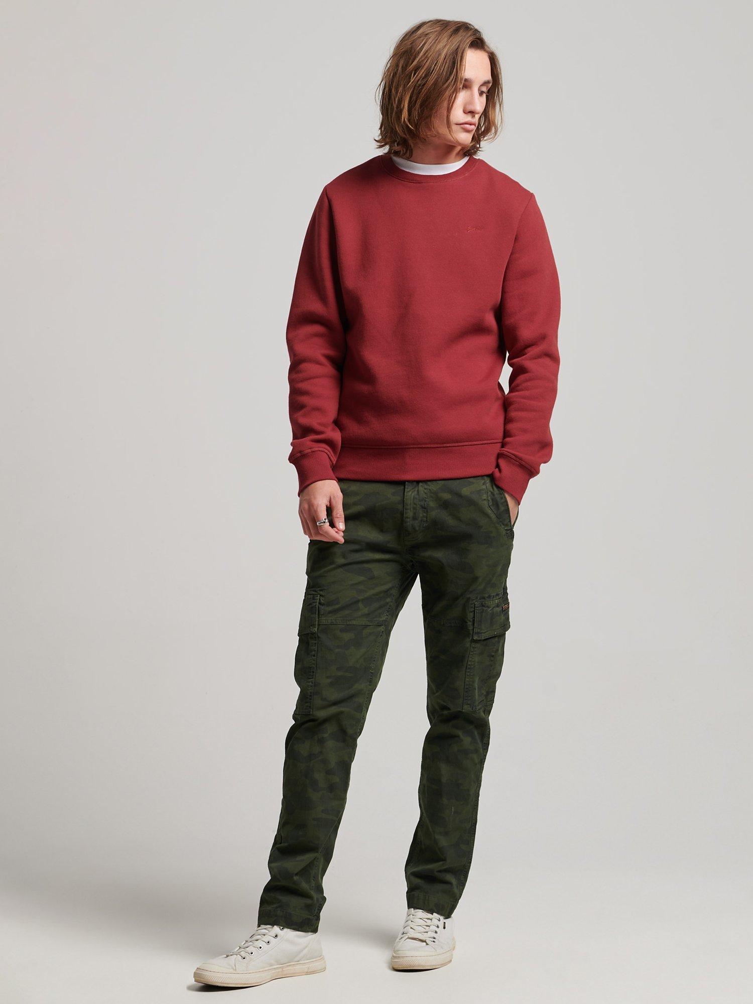 Product image 2 of 4, which shows Superdry Vintage Logo Embroidered Crew Sweatshirt, Track Red Marl, S