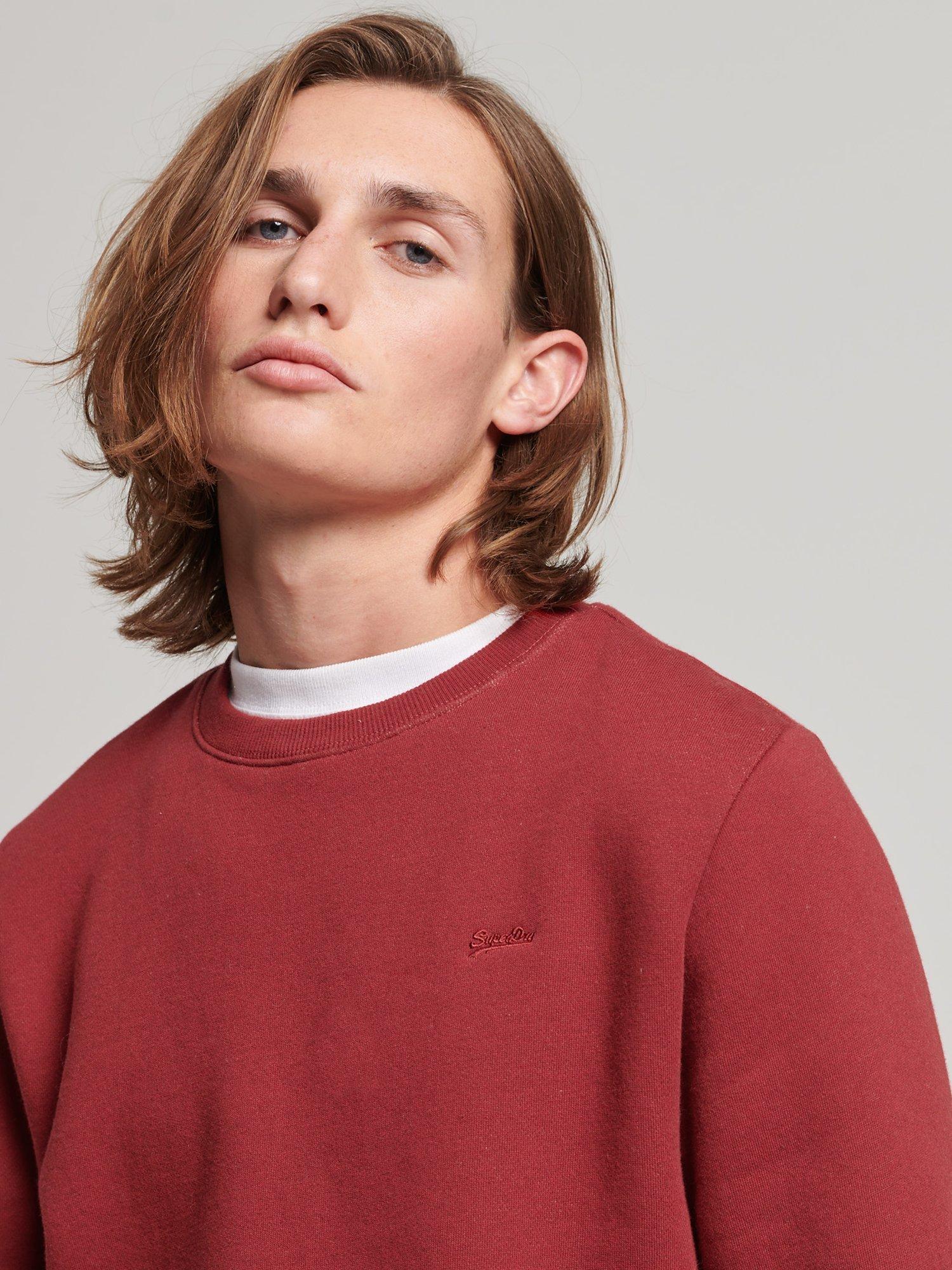 Product image 3 of 4, which shows Superdry Vintage Logo Embroidered Crew Sweatshirt, Track Red Marl, S