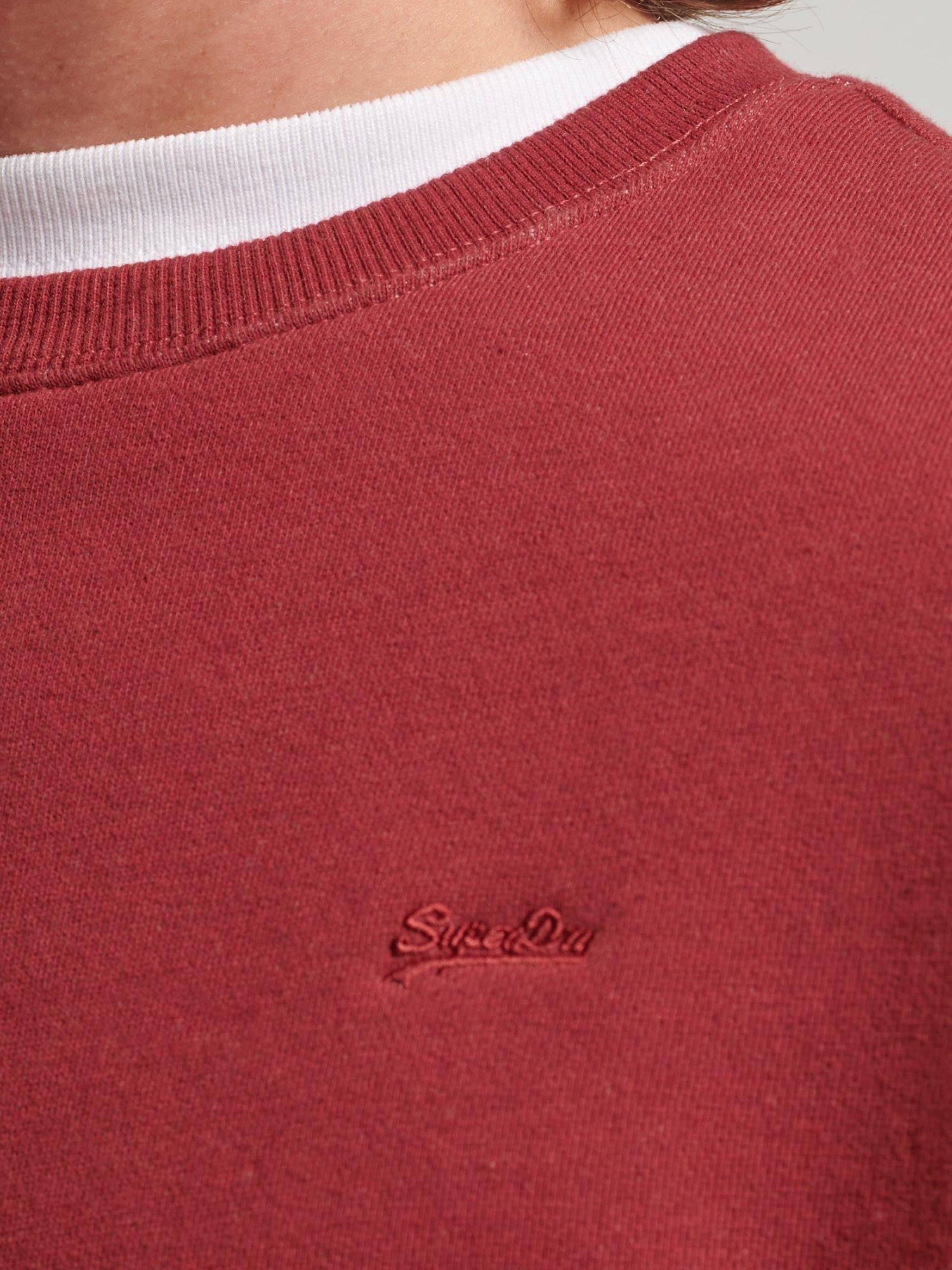 Product image 4 of 4, which shows Superdry Vintage Logo Embroidered Crew Sweatshirt, Track Red Marl, S