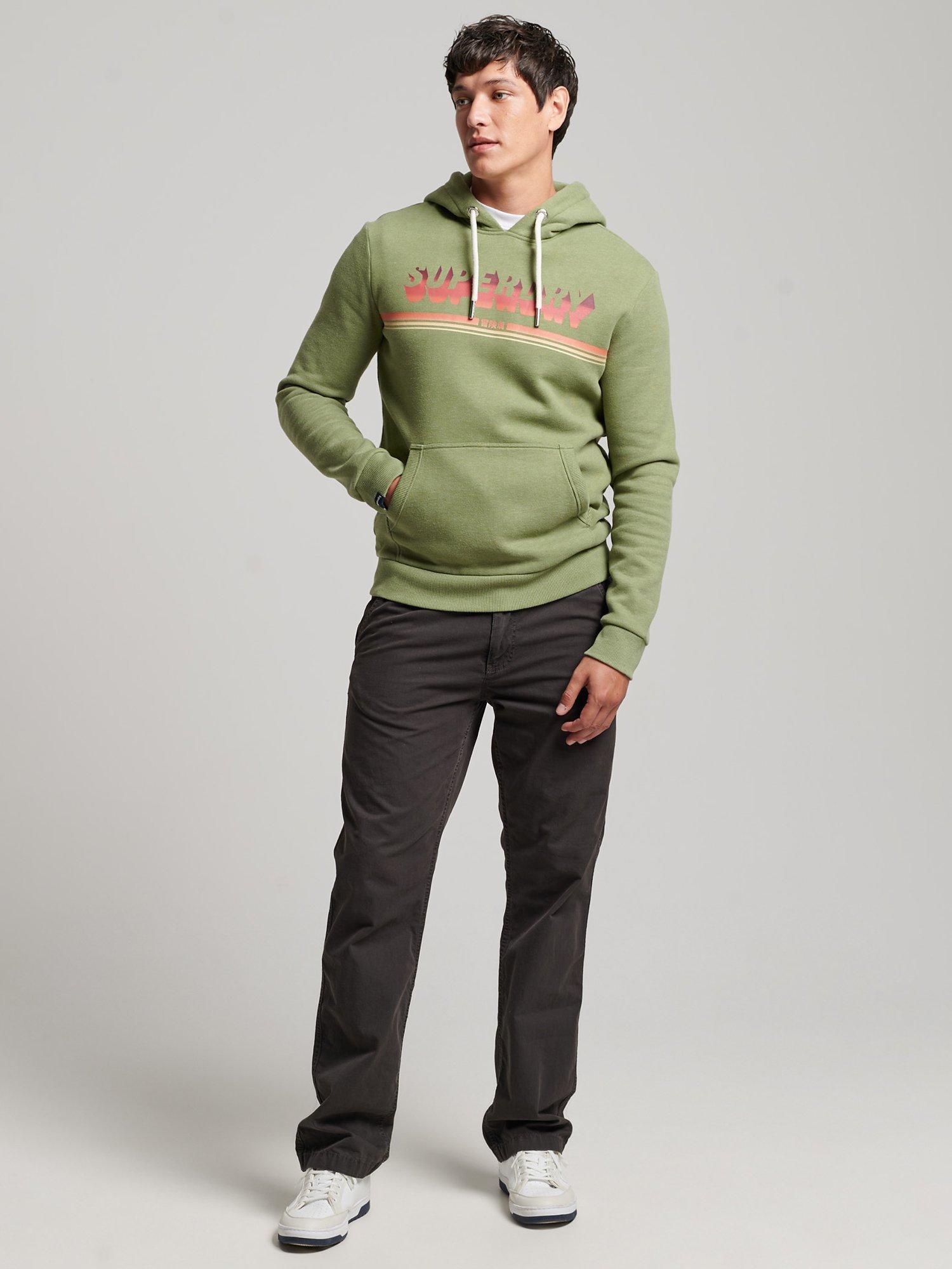 Product image 2 of 5, which shows Superdry Vintage Shadow Hoodie, Oil Green Marl, S