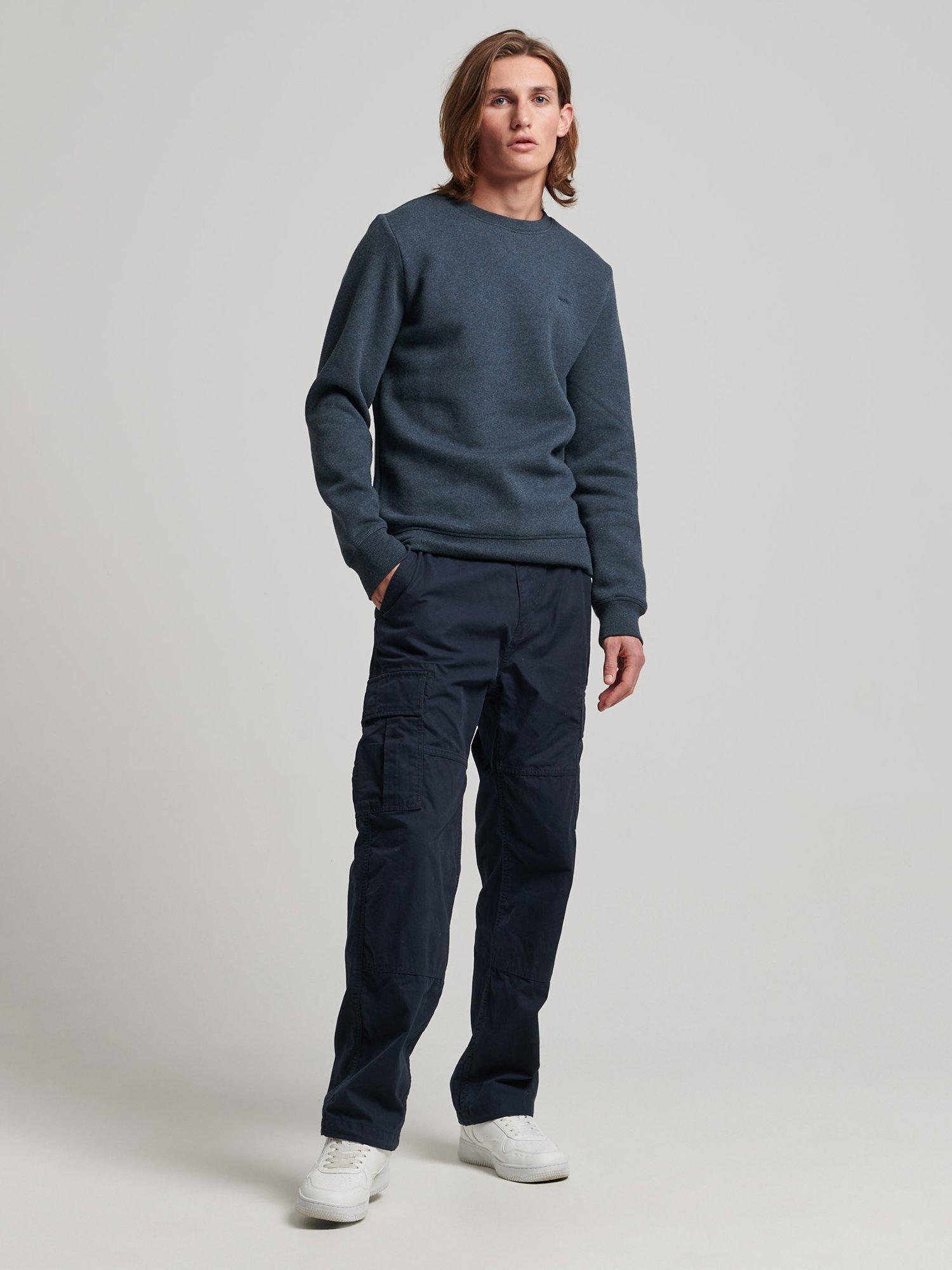Product image 2 of 4, which shows Superdry Vintage Logo Embroidered Crew Sweatshirt, Vintage Navy Marl, S