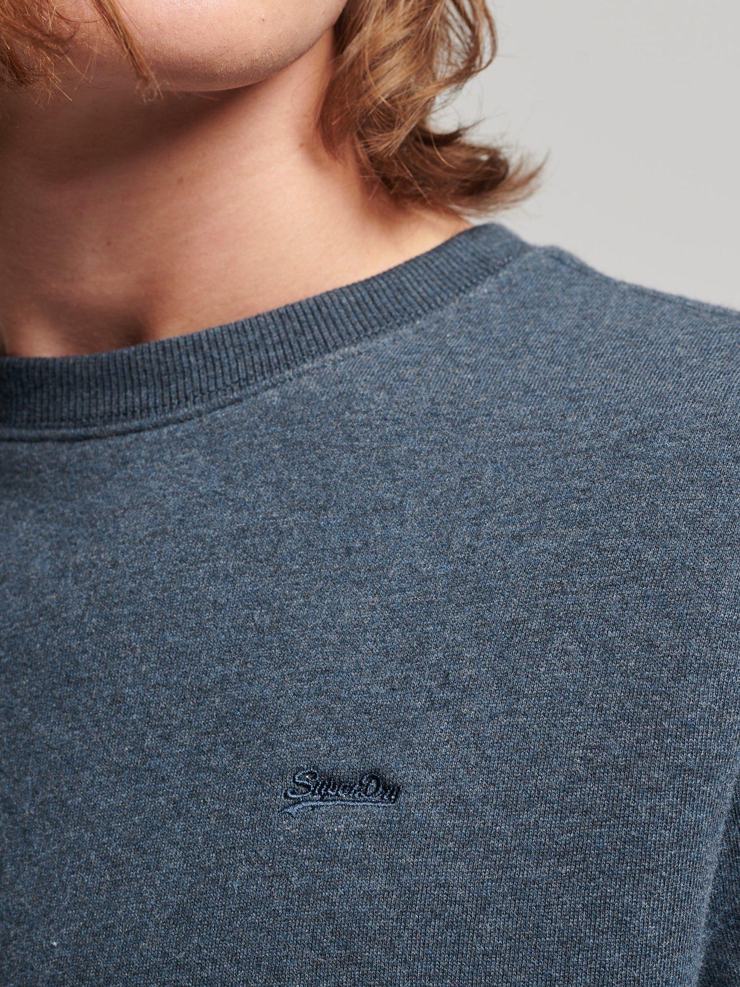 Product image 4 of 4, which shows Superdry Vintage Logo Embroidered Crew Sweatshirt, Vintage Navy Marl, S