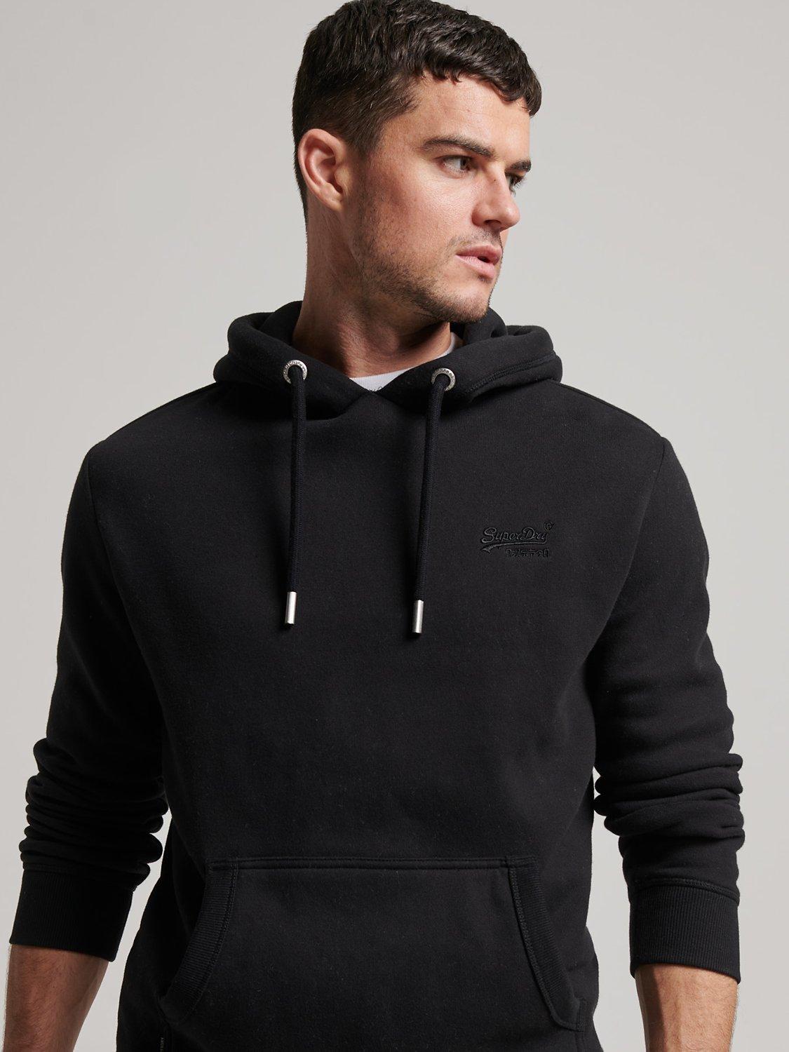 Product image 1 of 4, which shows Superdry Vintage Logo Embroidered Hoodie, Black, S