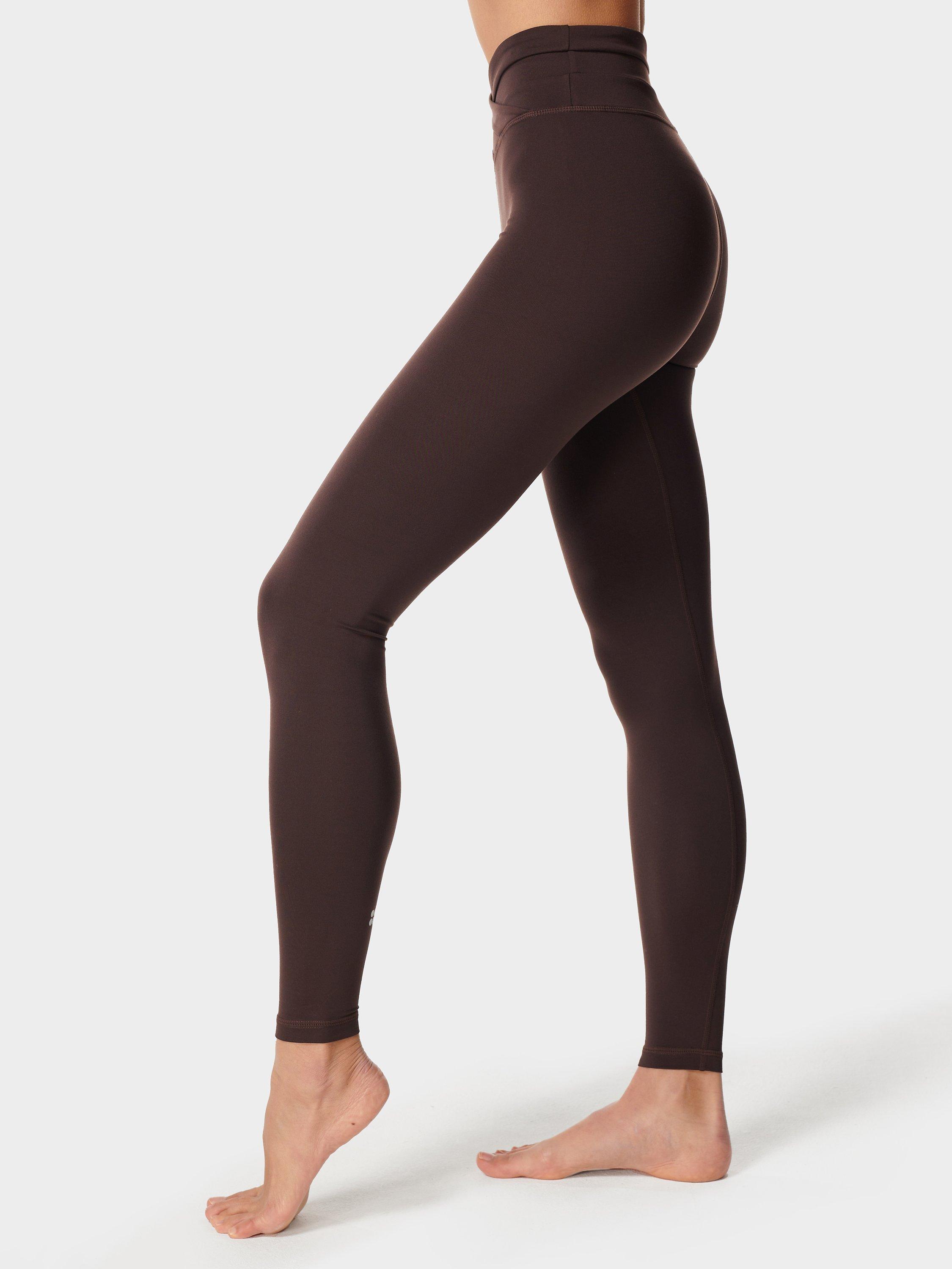 Sweaty Betty All Day Wrap Waist Leggings, Night Brown