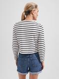 Hobbs Uma Stripe Jacket, Ivory/Navy