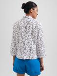 Hobbs Nita Linen Anchor & Rope Print Shirt, Ivory/Multi