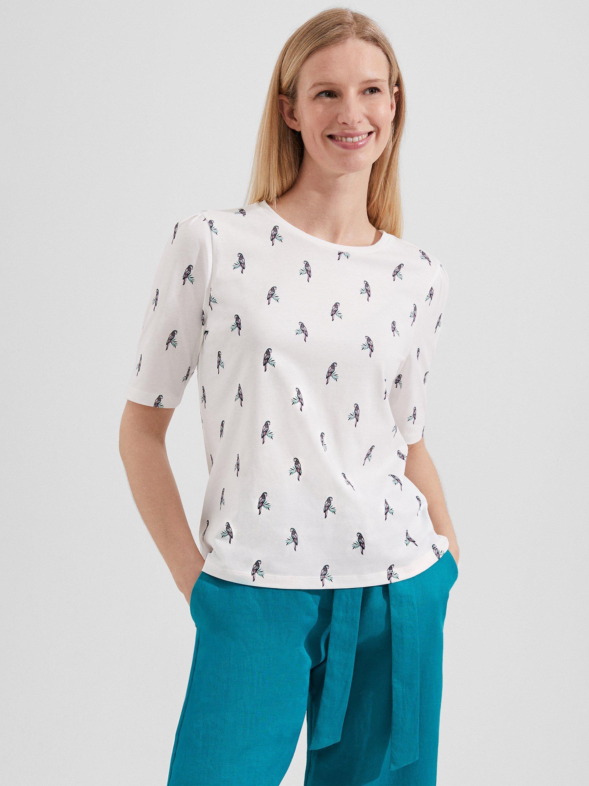 Hobbs Eva Printed T-Shirt, White/Multi