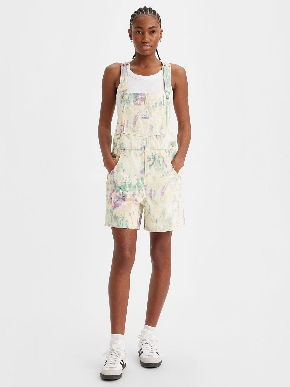 Levi's Watercolour Short Denim Dungarees, Multi