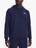 Under Armour Essential Fleece Hoodie, Midnight Navy/White
