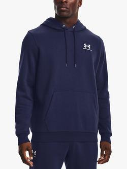 Under Armour Essential Fleece Hoodie, Midnight Navy/White