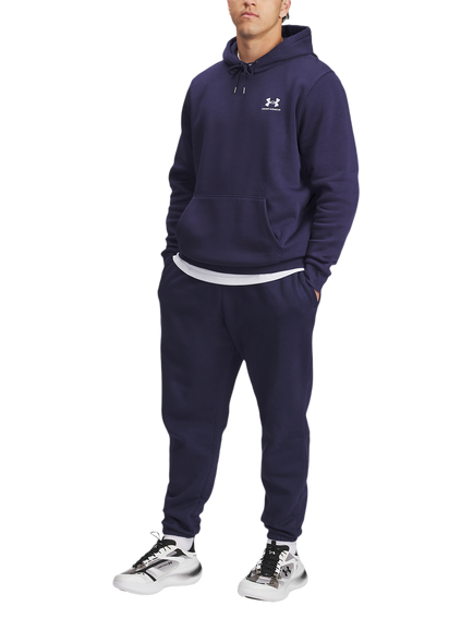 Under Armour Essential Fleece Hoodie, Midnight Navy/White