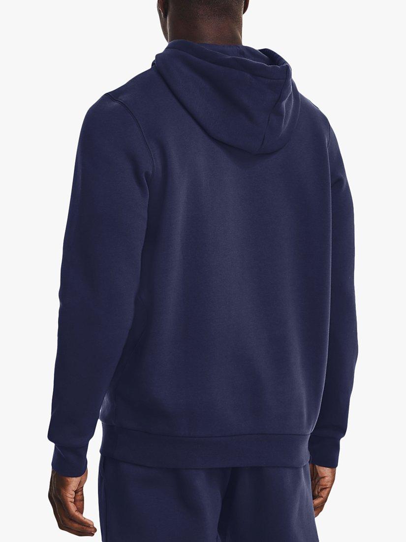 Product image 2 of 6, which shows Under Armour Essential Fleece Hoodie, Midnight Navy/White, S